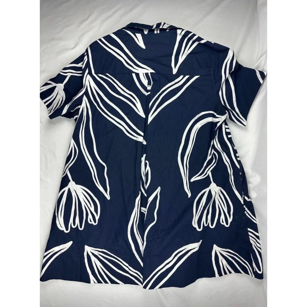 Anthropologie The Pollie Mini Dress Womens Large/P Short Sleeve Swing Tunic Flor - Picture 3 of 7